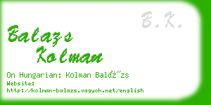 balazs kolman business card